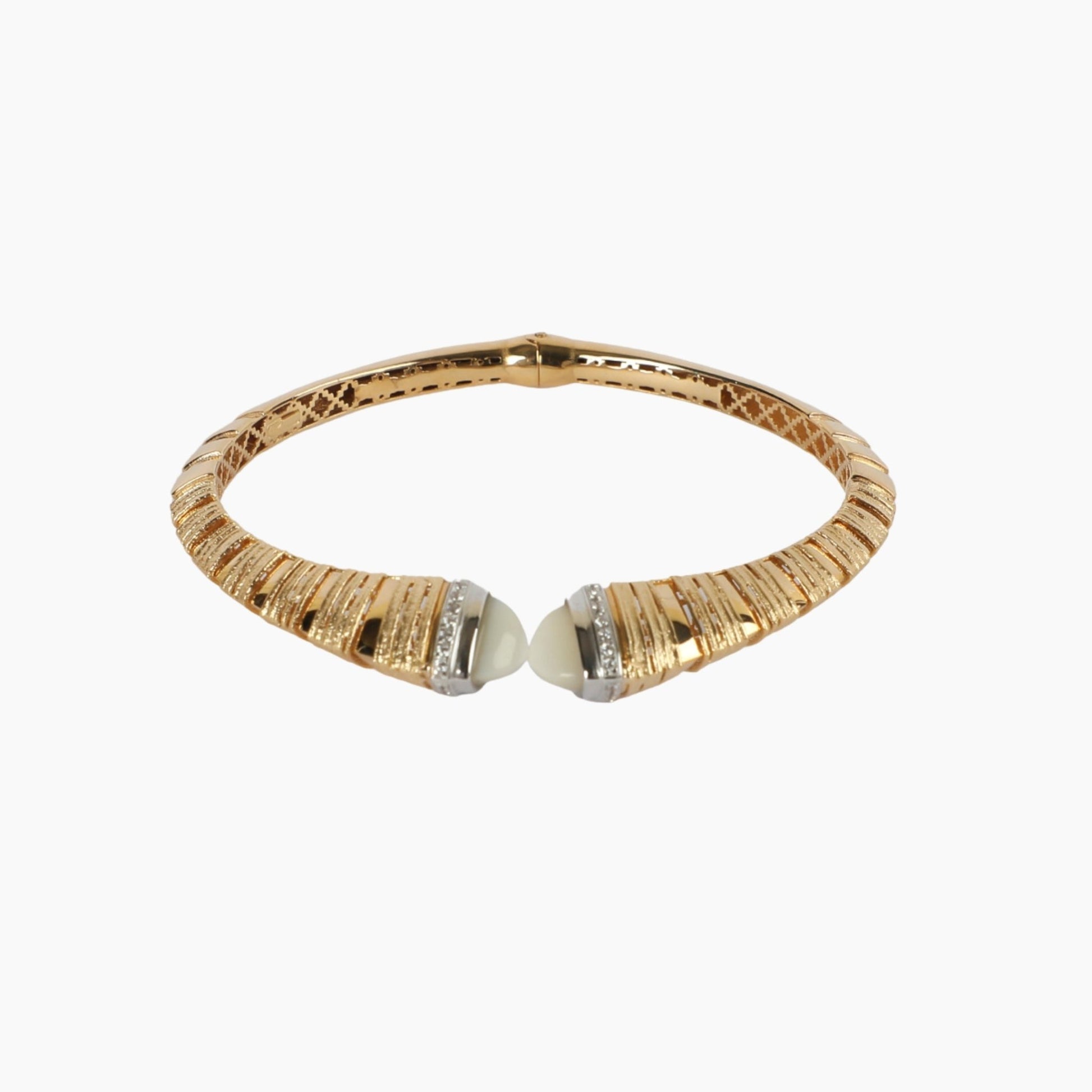 SERENITY BANGLE WHITE - Al Khatib Gold