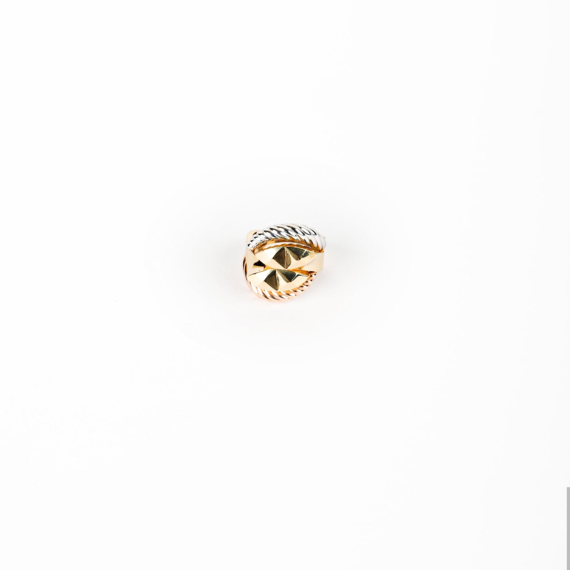 TRICOLOR CHUNKY ROPE RING - Al Khatib Gold