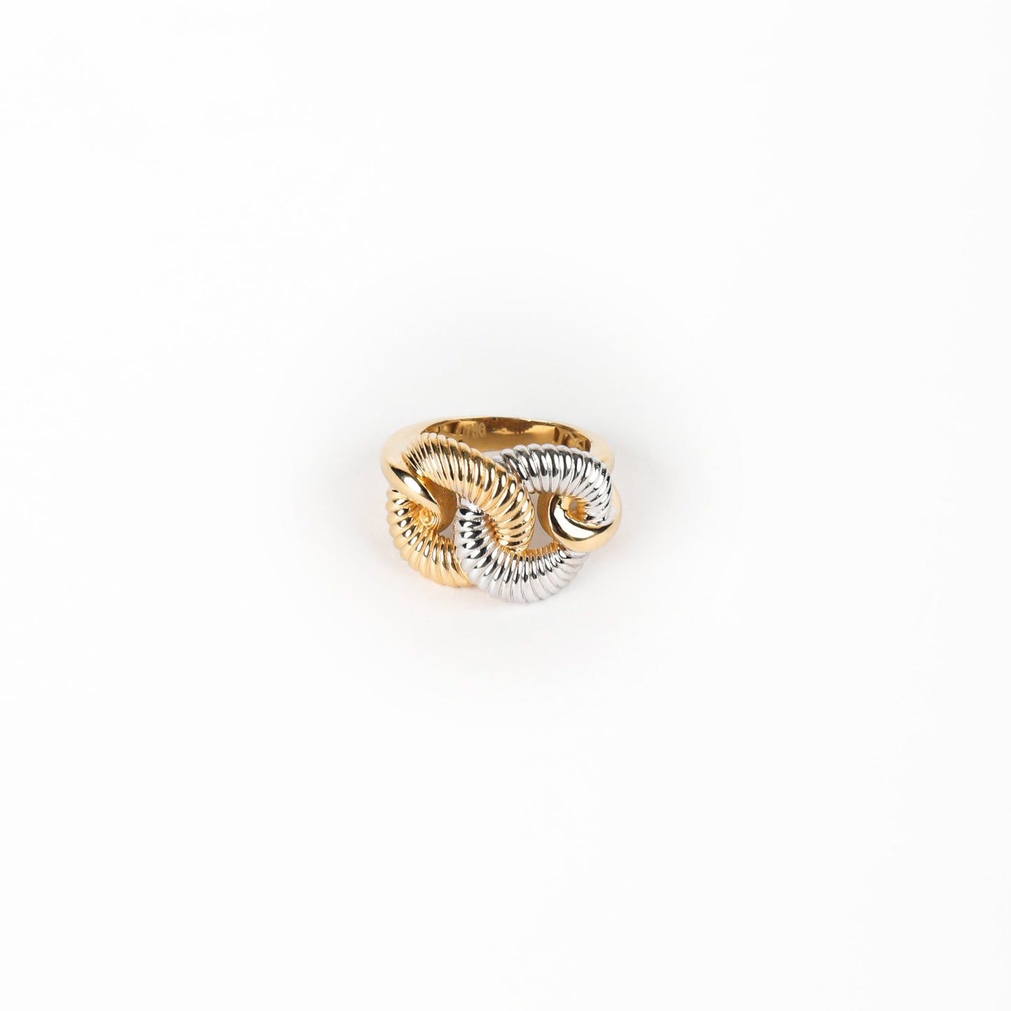 TWO - TONE ROPE KNOT RING - Al Khatib Gold