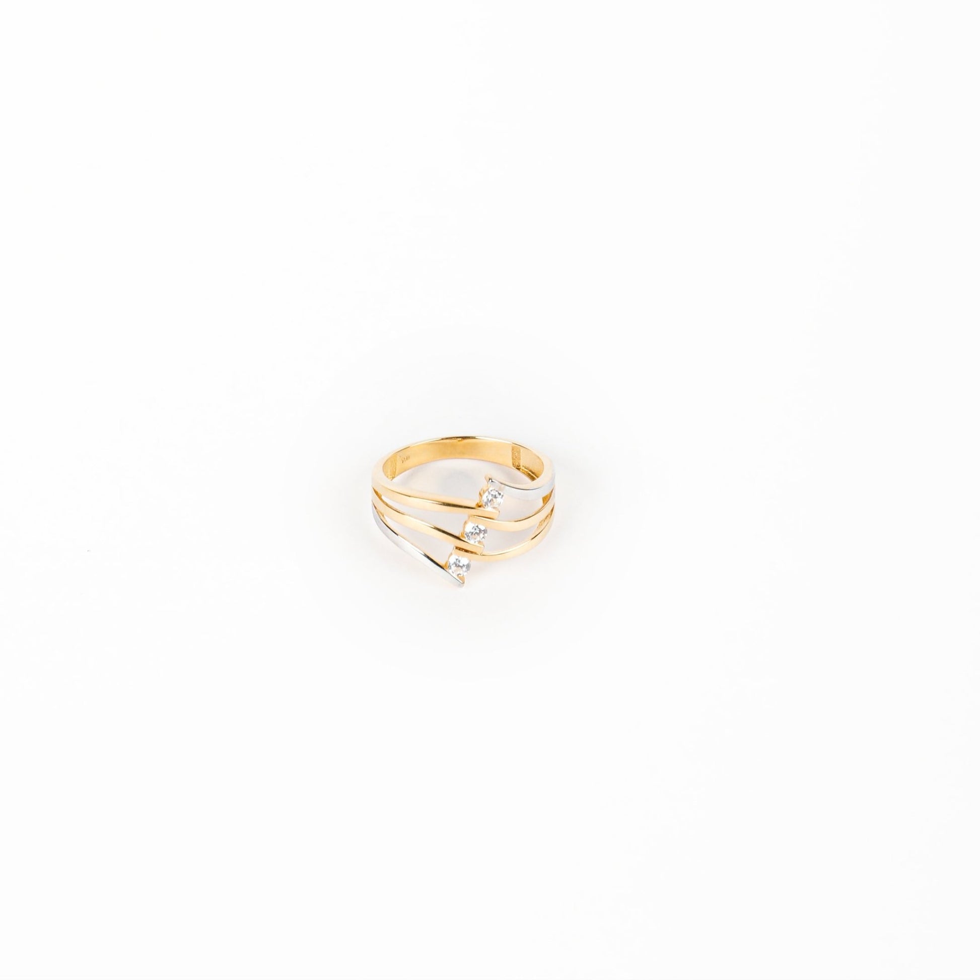 TWO - TONE WAVES KNOT RING - Al Khatib Gold