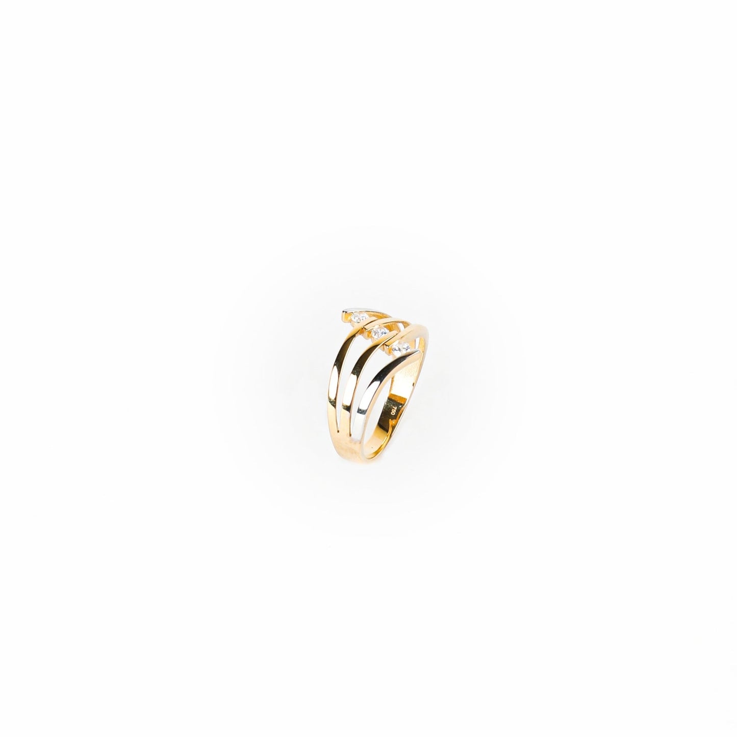 TWO - TONE WAVES KNOT RING - Al Khatib Gold