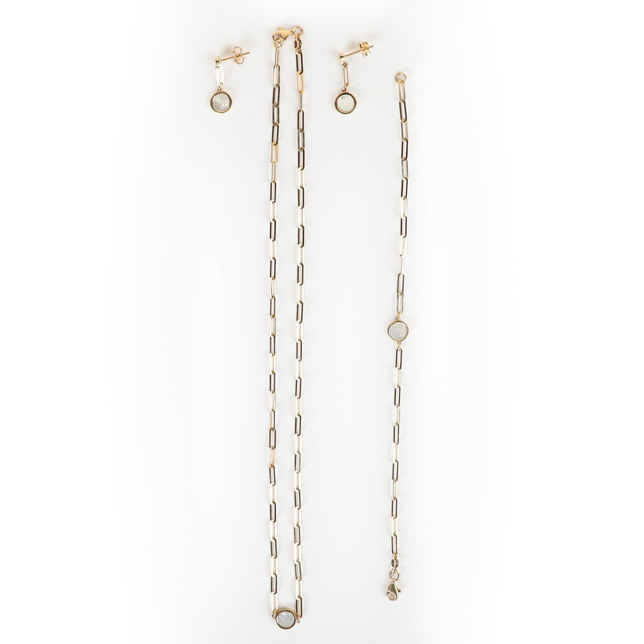 WHITE STONE PAPERCLIP SET