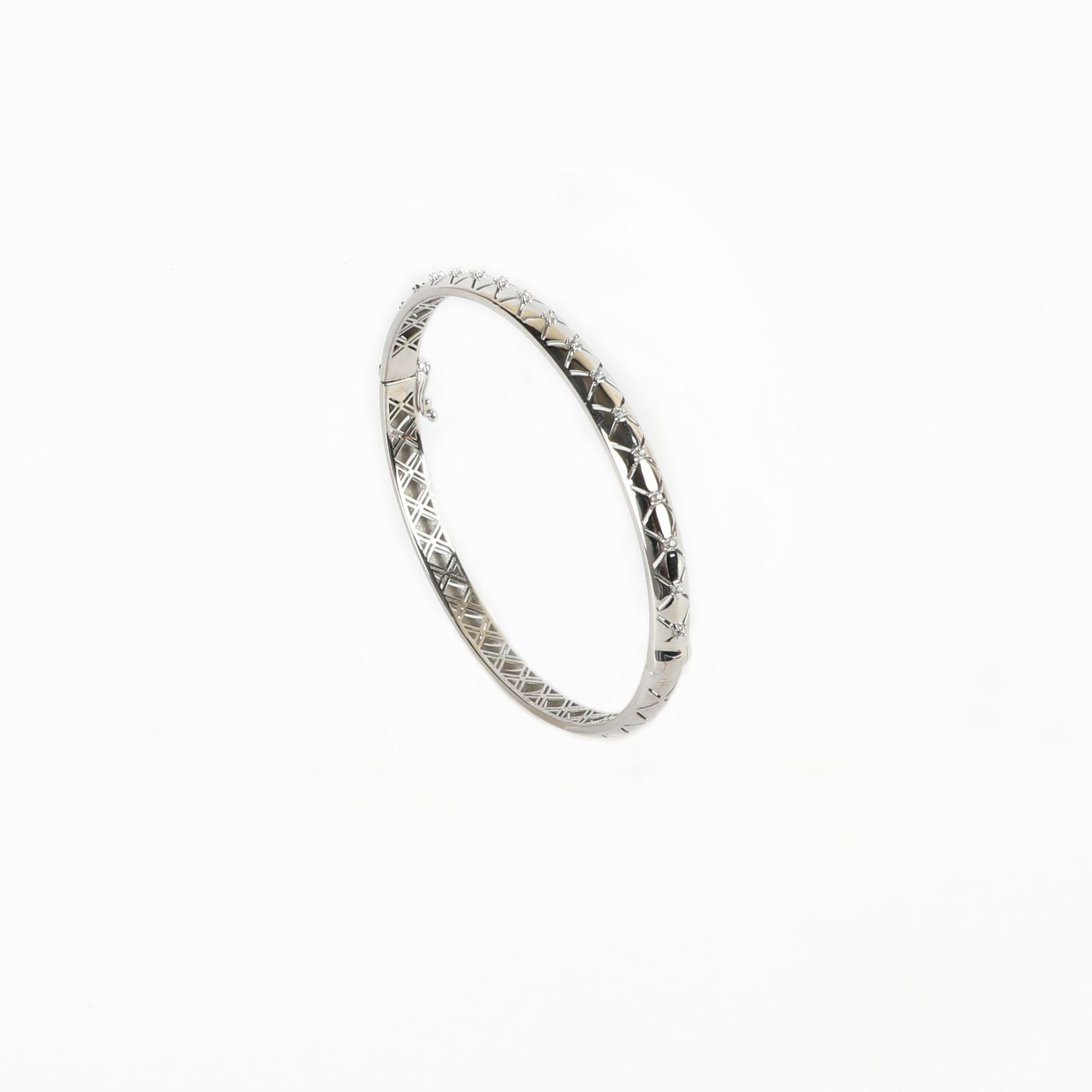 X BANGLE - WHITE GOLD - Al Khatib Gold