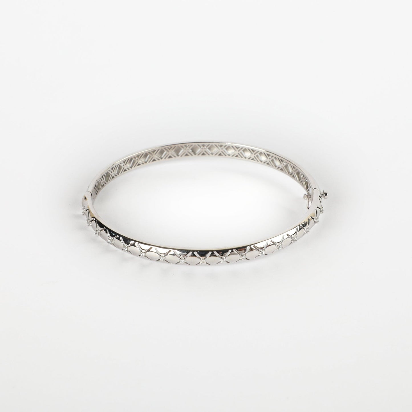 X BANGLE - WHITE GOLD - Al Khatib Gold